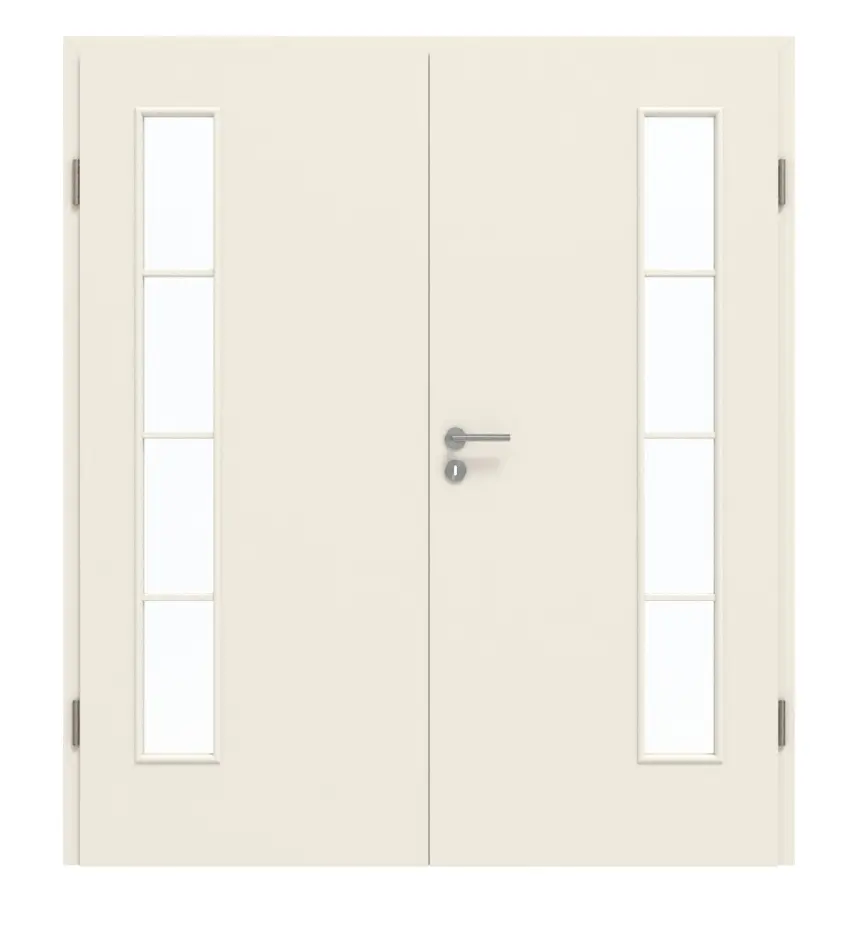 GARANT drzwi dwuskrzydłowe wraz z ościeżnicą 0140-60 Dawn Resopal z przeszkleniem LA-4 po stronie zawiasów szpros SP10