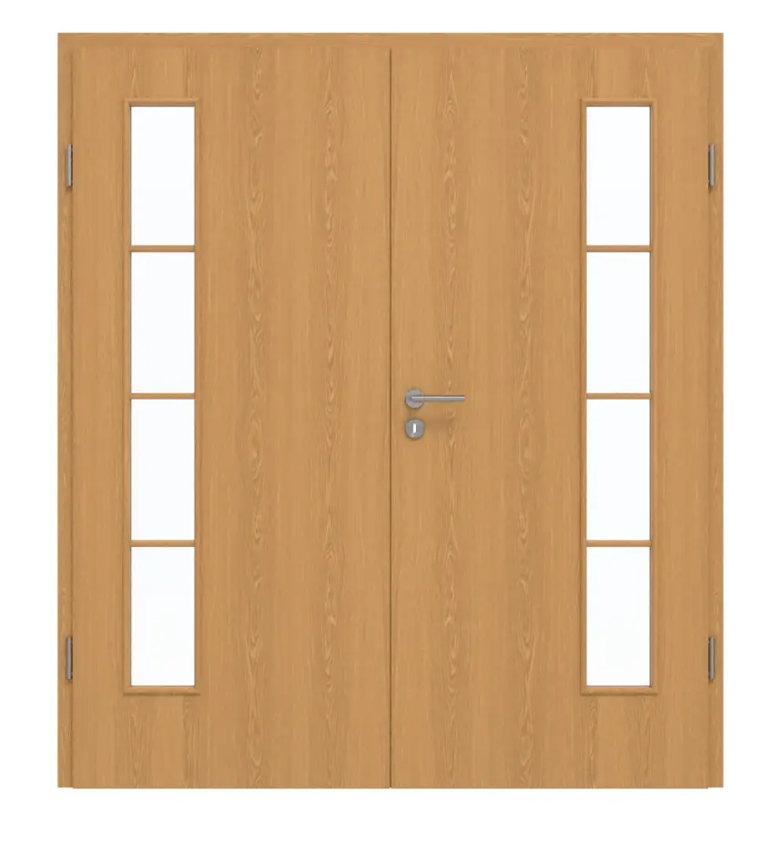 GARANT Drzwi podwójne wraz z ościeżnicą Dąb Premium GCK08 z przeszkleniem LA-4 po stronie zawiasów szprosy SP10