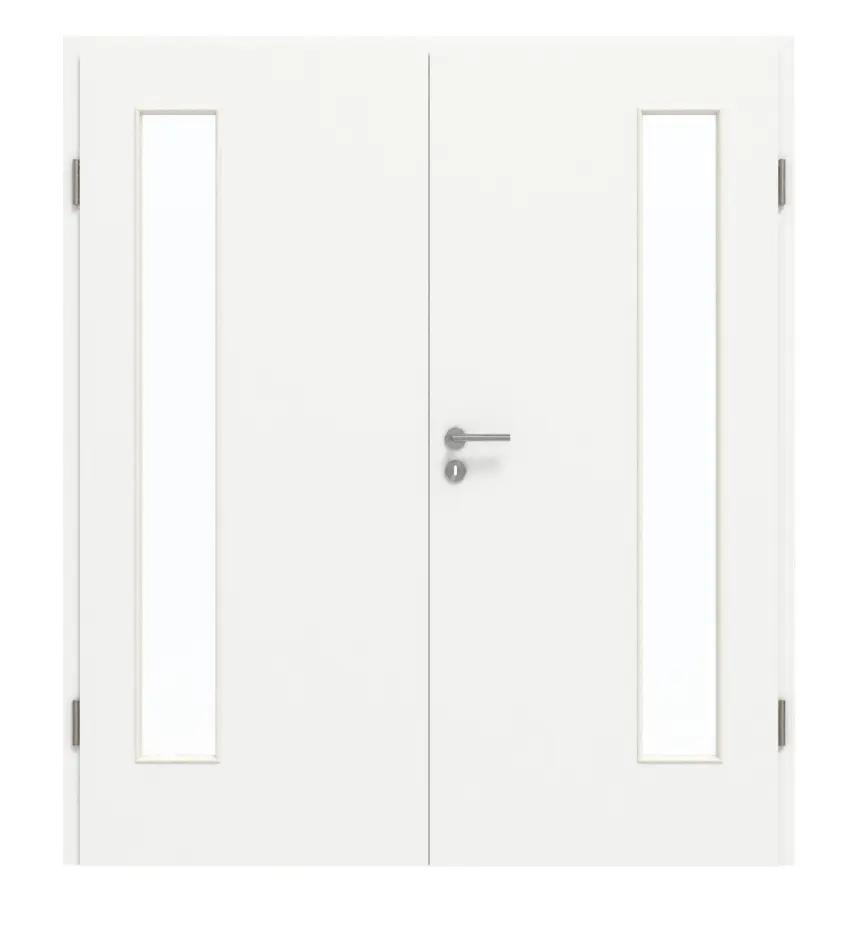 GARANT drzwi dwuskrzydłowe z ościeżnicą U11209SD szarotka GHK08 z przeszkleniem LA-4 po stronie zawiasów