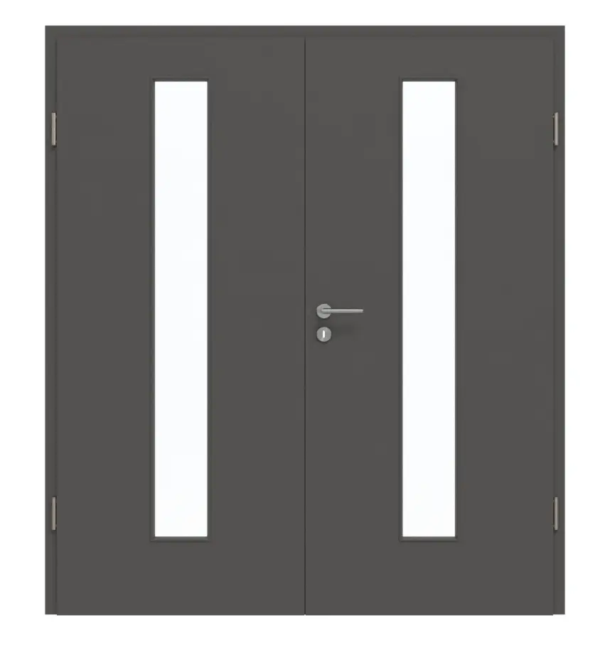 GARANT drzwi dwuskrzydłowe z ościeżnicą 10622-60 Ebony CePaL z przeszkleniem LA-4 na środku