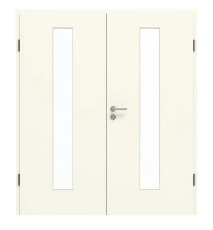 GARANT drzwi dwuskrzydłowe z ościeżnicą 9417-60 Snow White CePaL z przeszkleniem LA-4 na środku