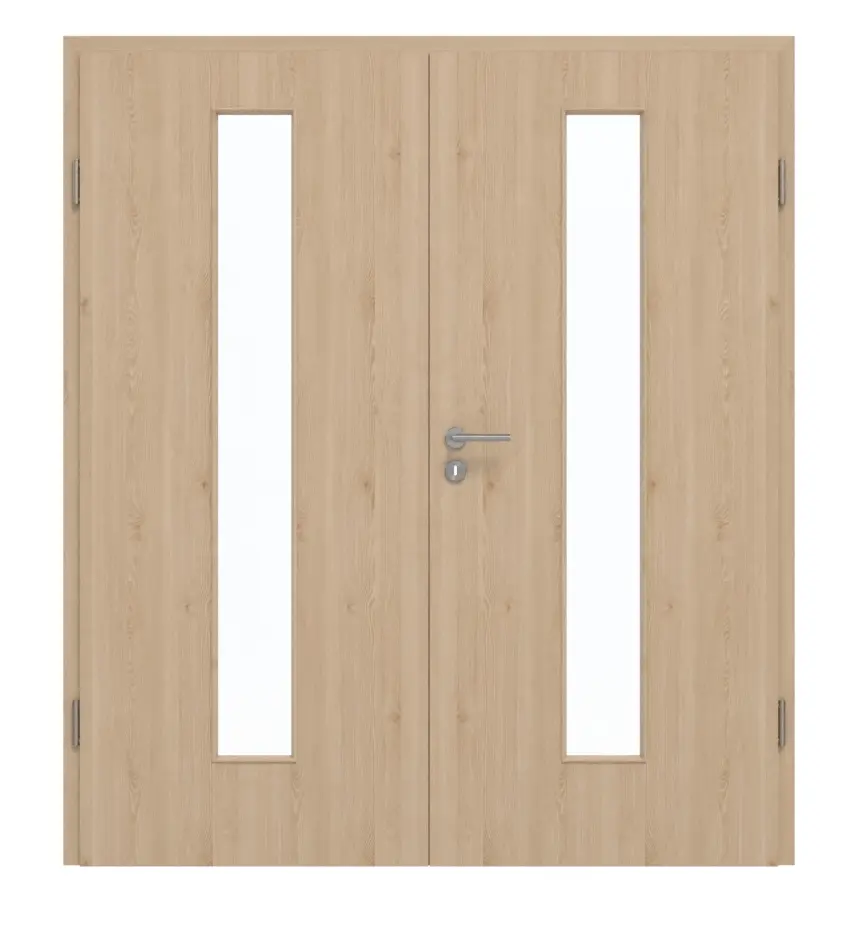 GARANT drzwi dwuskrzydłowe z ościeżnicą Authentic Achat GCK08 z przeszkleniem LA-4 na środku