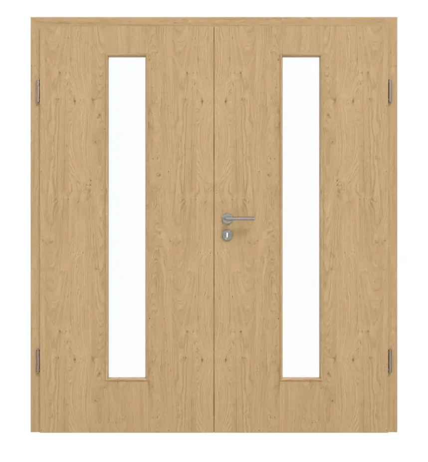 GARANT drzwi dwuskrzydłowe z ościeżnicą Authentic Asteiche CePaL z przeszkleniem LA-4 na środku