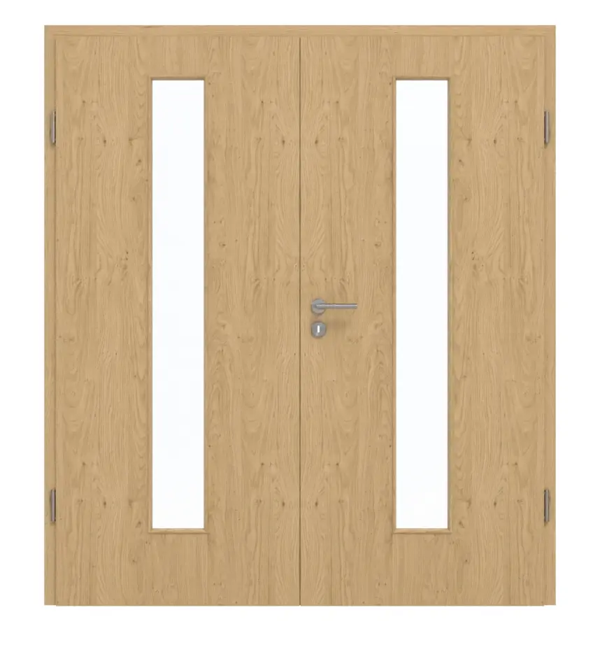 GARANT drzwi dwuskrzydłowe z ościeżnicą Authentic Asteiche GCK08 z przeszkleniem LA-4 na środku