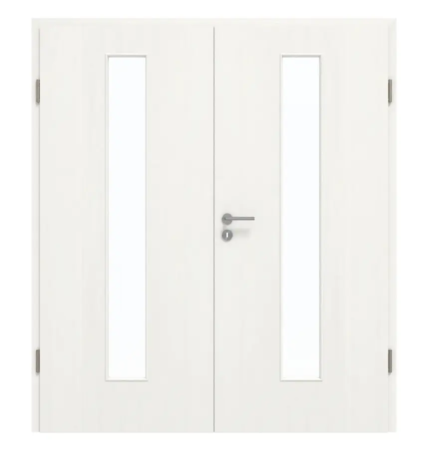 GARANT Drzwi podwójne wraz z ościeżnicą Authentic Bianco GCK08 z przeszkleniem LA-4 centralnie