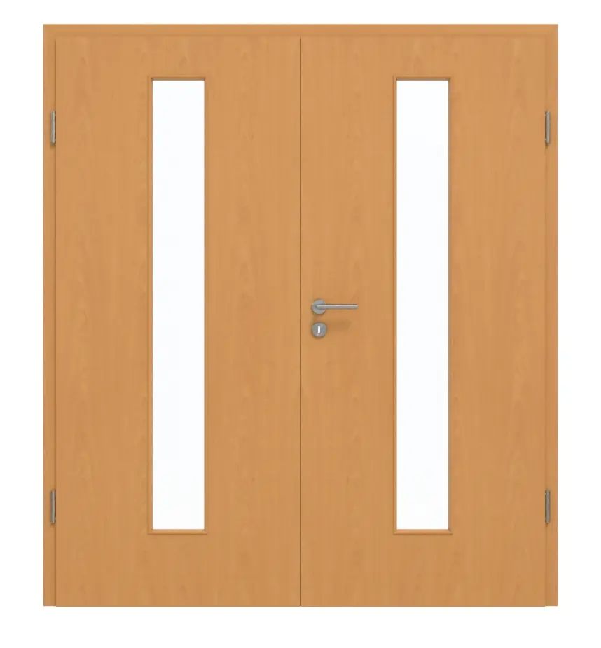 Garant drzwi dwuskrzydłowe z ościeżnicą buk ekskluzywny CePaL z przeszkleniem LA-4 na środku