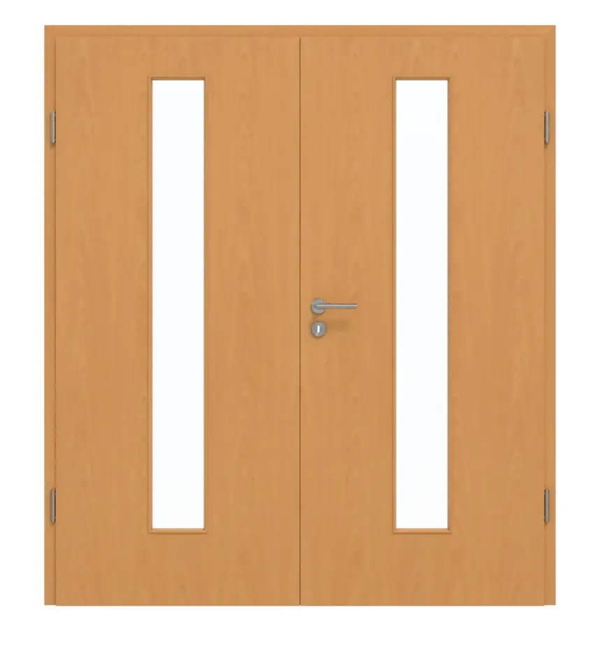 GARANT Drzwi podwójne wraz z ościeżnicą buk ekskluzywny GCK08 z przeszkleniem LA-4 pośrodku