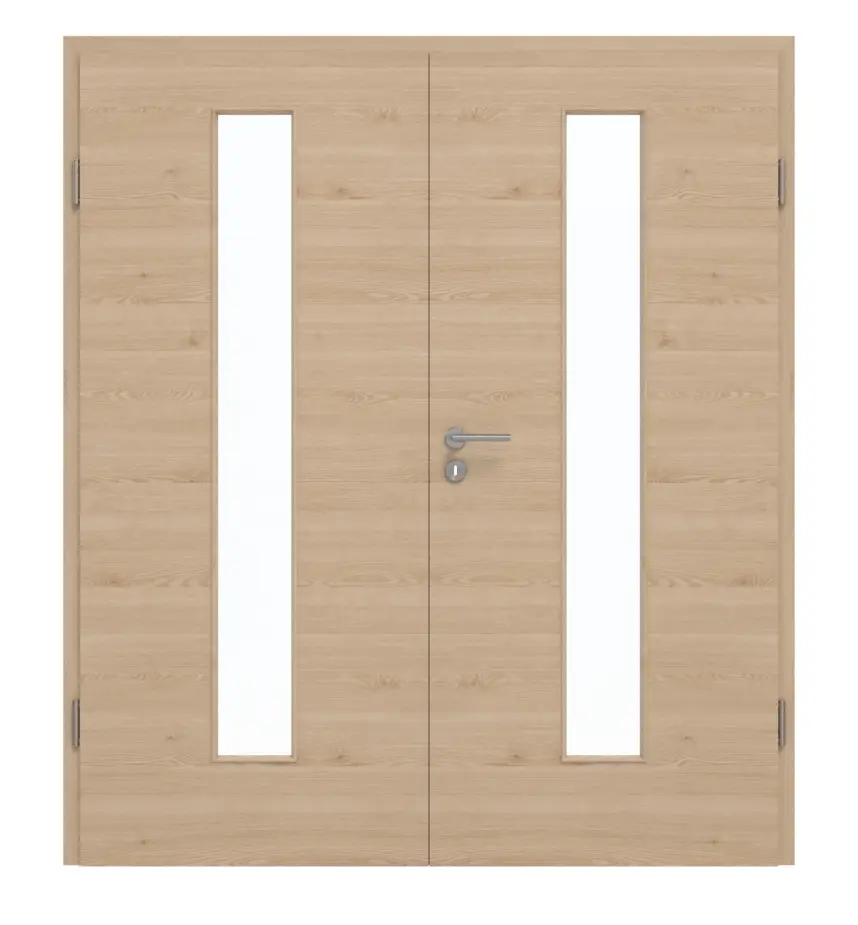 GARANT Drzwi podwójne wraz z ościeżnicą Quer Authentic Achat GCK08 z przeszkleniem LA-4 centralnie