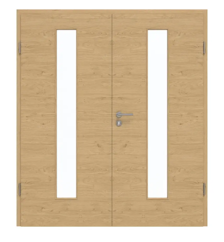 GARANT Drzwi dwuskrzydłowe z ościeżnicą, authentic dąb sękaty, układ poprzeczny, GCK08, z przeszkleniem LA-4 na środku
