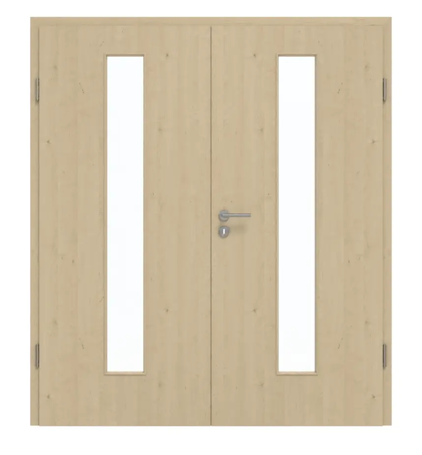 GARANT drzwi dwuskrzydłowe z ościeżnicą Natura Ahorn CePaL z przeszkleniem LA-4 na środku