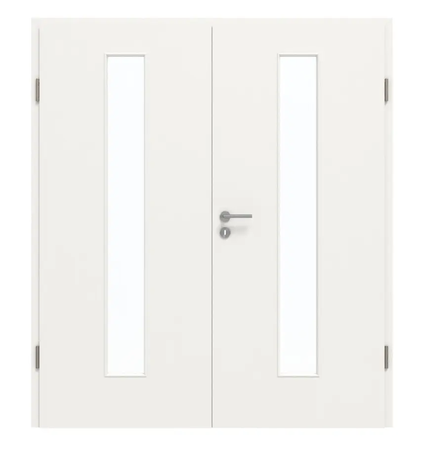GARANT drzwi 2-skrzydłowe w zestawie z ościeżnicą biały lakier 9016 CePaL z przeszkleniem LA-4 na środku