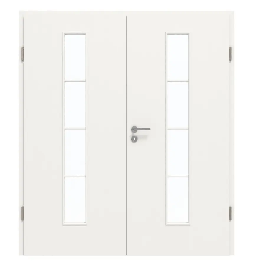 GARANT Drzwi podwójne wraz z ościeżnicą białe lakierowane 9016 z przeszkleniem LA-4 centralnie szpros SP10