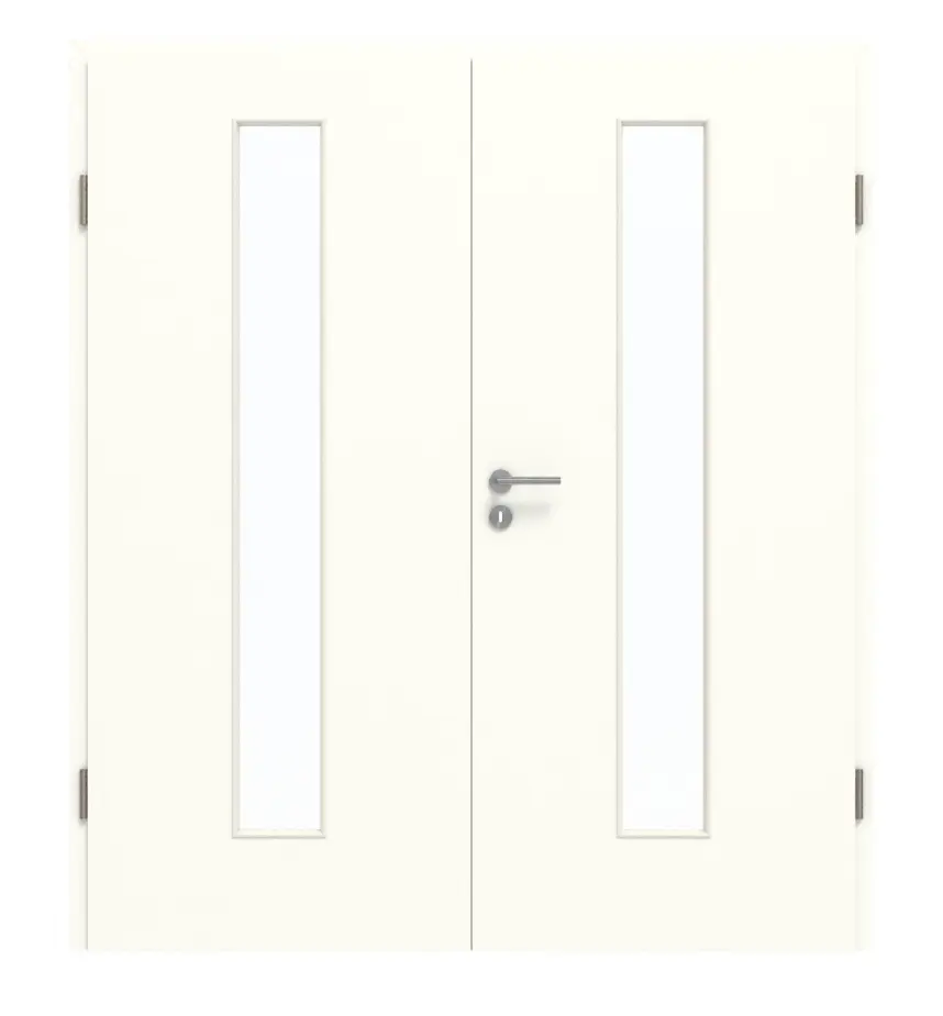 GARANT drzwi dwuskrzydłowe wraz z ościeżnicą U11026SD biel kryształowa GHK08 z przeszkleniem LA-4 na środku