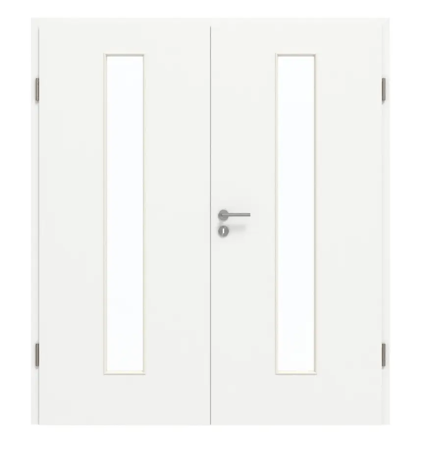 GARANT drzwi dwuskrzydłowe wraz z ościeżnicą U11209SD szarotka GHK08 z przeszkleniem LA-4 na środku