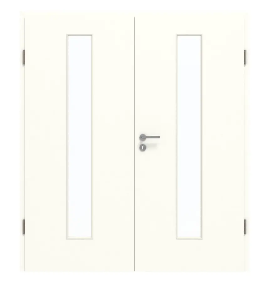 GARANT drzwi dwuskrzydłowe z ościeżnicą W1000ST9 Premium biały GHK08 z przeszkleniem LA-4 na środku