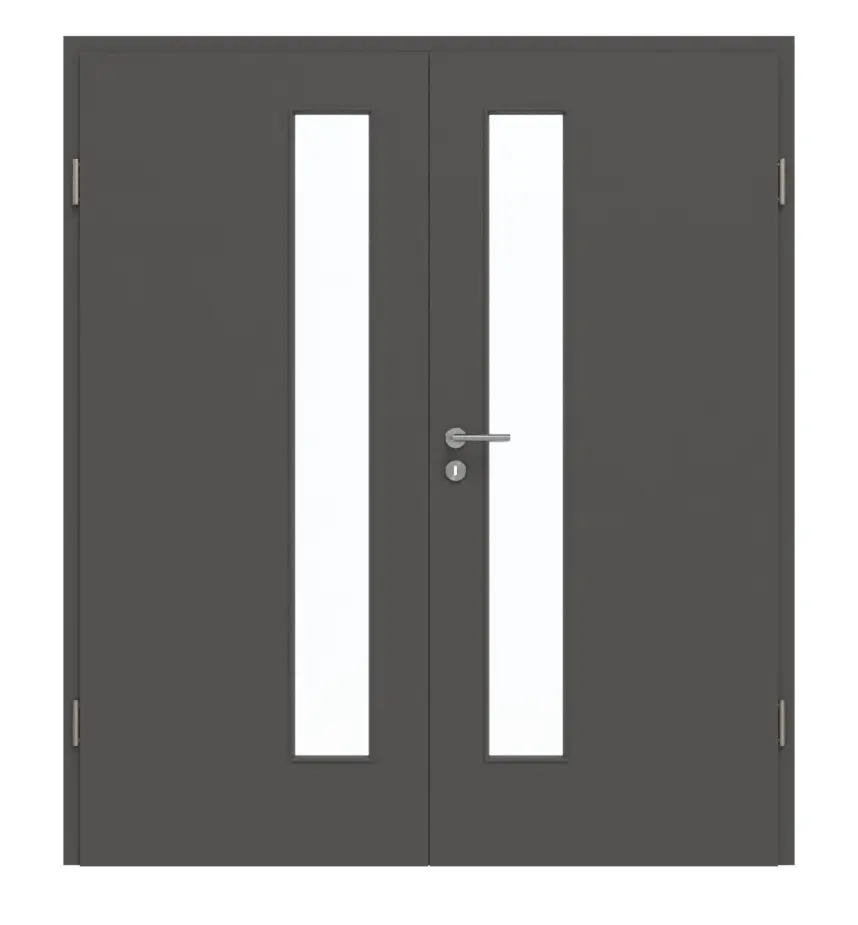 GARANT drzwi dwuskrzydłowe wraz z ościeżnicą 10622-60 Ebony CePaL z przeszkleniem LA-4 po stronie zamka