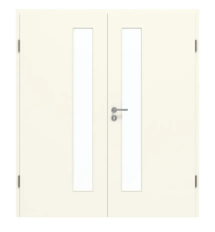 GARANT drzwi dwuskrzydłowe z ościeżnicą 9417-60 Snow White CePaL z przeszkleniem LA-4 po stronie zamka