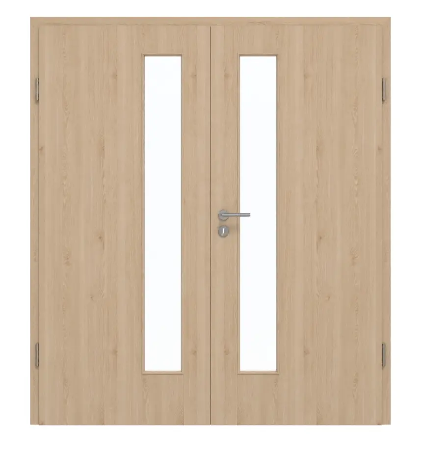 GARANT drzwi dwuskrzydłowe z ościeżnicą Authentic Achat CePaL z przeszkleniem LA-4 po stronie zamka