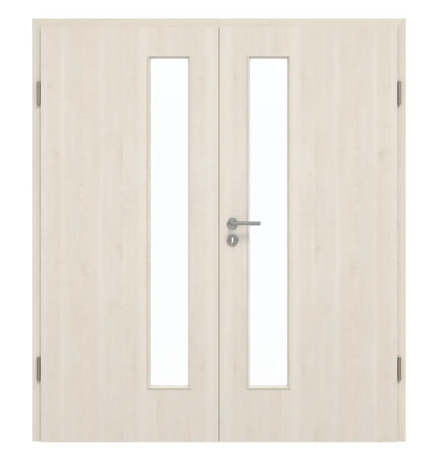 GARANT drzwi dwuskrzydłowe z ościeżnicą Authentic Perl GCK08 z przeszkleniem LA-4 od strony zamka
