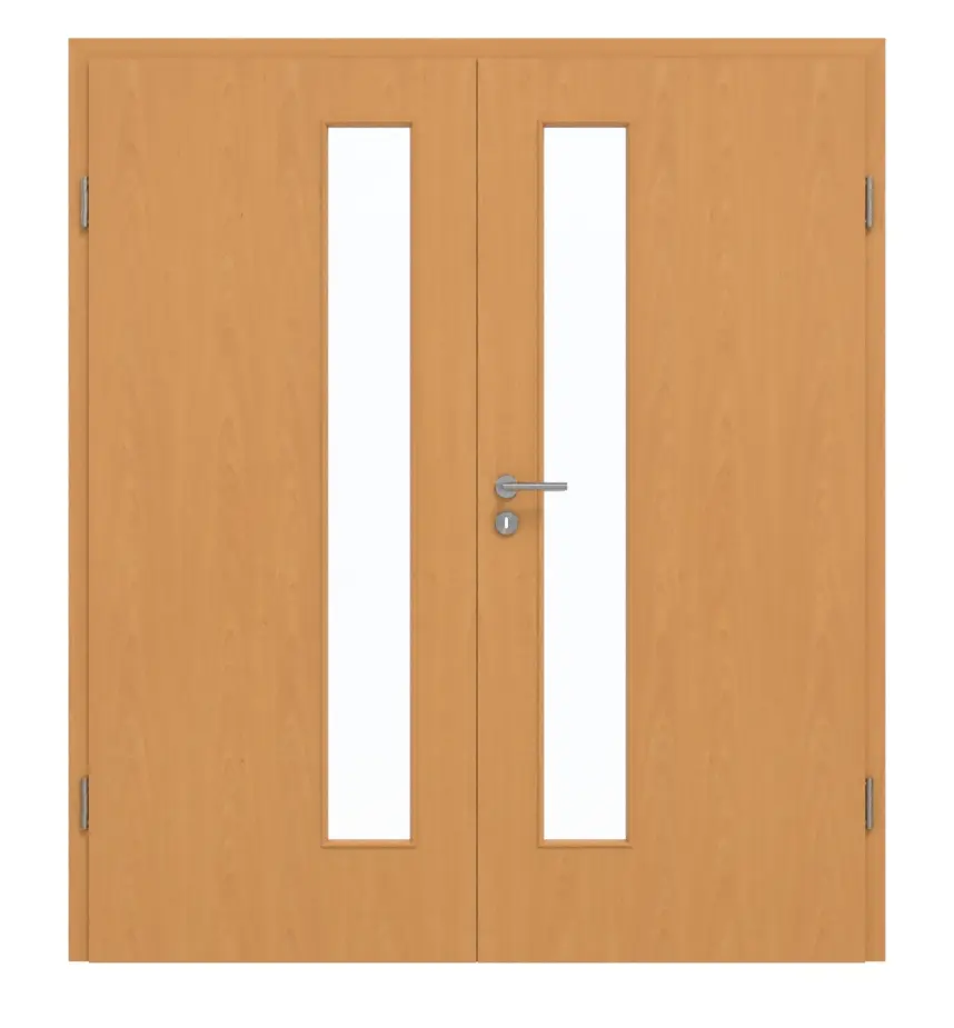 GARANT drzwi dwuskrzydłowe z ościeżnicą buk ekskluzywny CePaL z przeszkleniem 4 LA od strony zamka