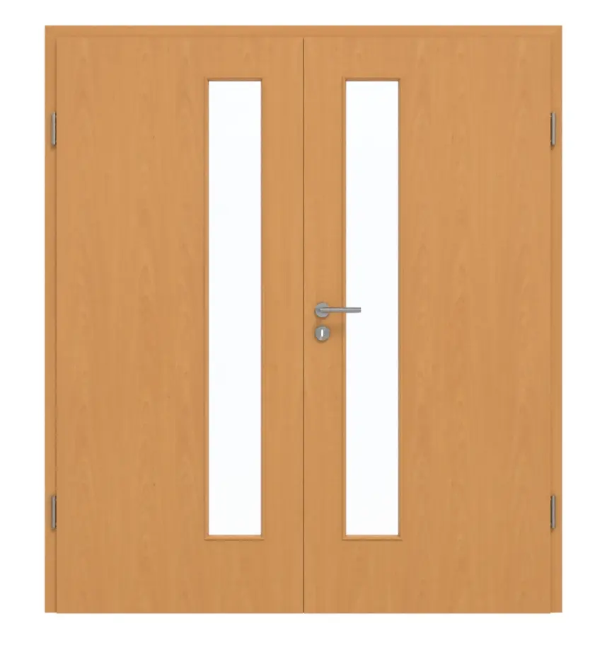 GARANT drzwi 2-skrzydłowe z ościeżnicą buk ekskluzywny GCK08 z przeszkleniem LA-4 od strony zamka