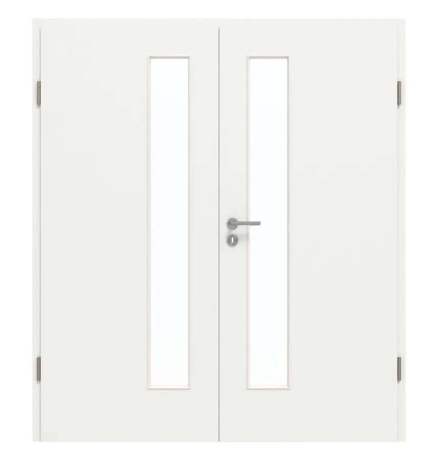 GARANT drzwi 2-skrzydłowe z ościeżnicą D354-60 Designer White Resopal z przeszkleniem LA-4 od strony zamka