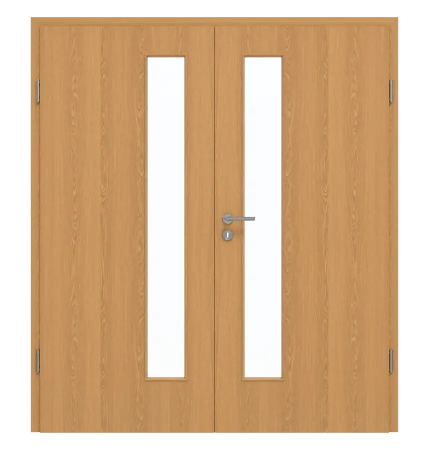 GARANT drzwi 2-skrzydłowe wraz z ościeżnicą dąb Premium CePaL z przeszkleniem LA-4 od strony zamka