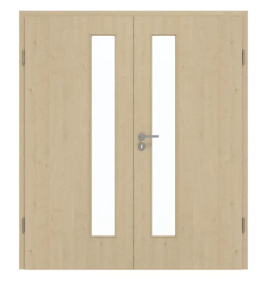 GARANT drzwi dwuskrzydłowe wraz z ościeżnicą Natura Ahorn CePaL z przeszkleniem LA-4 po stronie zamka