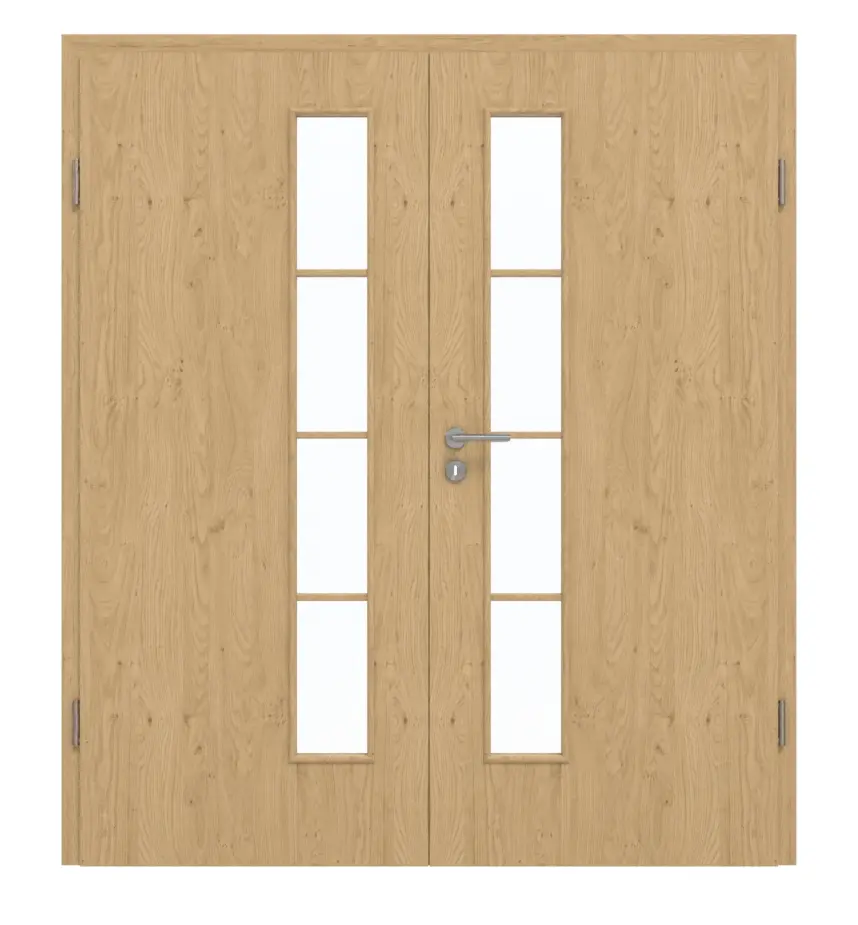 GARANT drzwi dwuskrzydłowe z ościeżnicą Authentic Asteiche CePaL z przeszkleniem LA-4 po stronie zamka szpros SP10