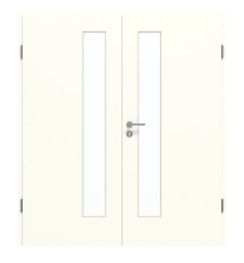 GARANT drzwi dwuskrzydłowe w zestawie z ościeżnicą W1000ST9 Premium biały GHK08 z przeszkleniem LA-4 od strony zamka