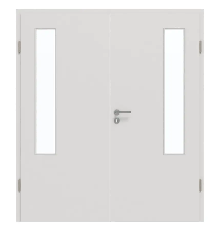 GARANT drzwi dwuskrzydłowe wraz z ościeżnicą 0160-60 Silver Grey CePaL z przeszkleniem LA-5 po stronie zawiasów