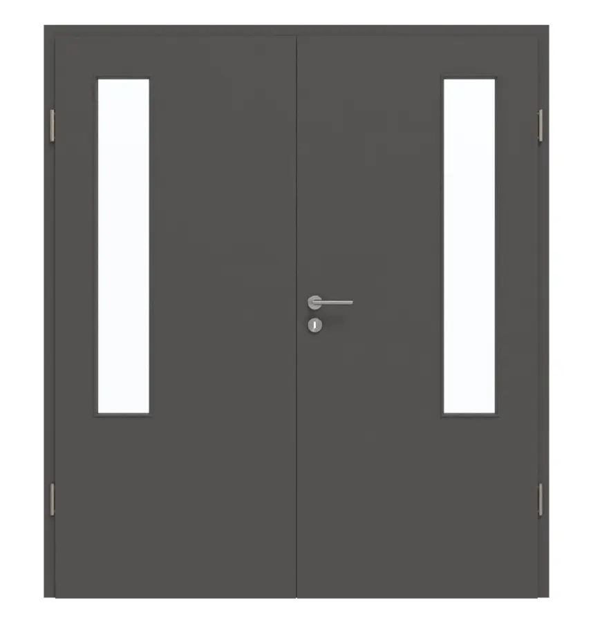 GARANT drzwi dwuskrzydłowe z ościeżnicą 10622-60 Ebony CePaL z przeszkleniem LA-5 po stronie zawiasów