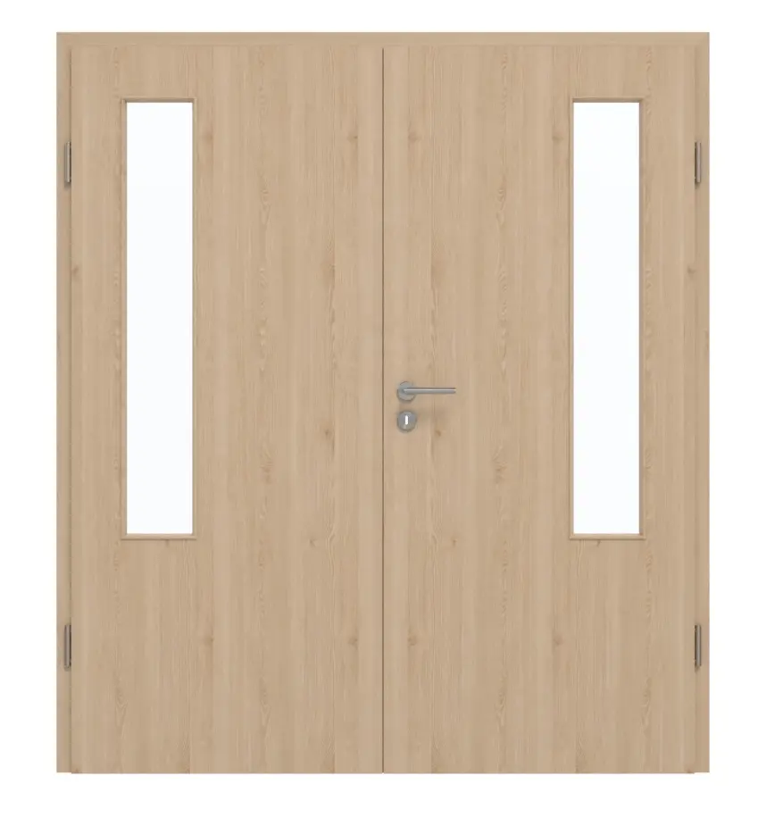 GARANT drzwi dwuskrzydłowe z ościeżnicą Authentic Achat GCK08 z przeszkleniem LA-5 po stronie zawiasów