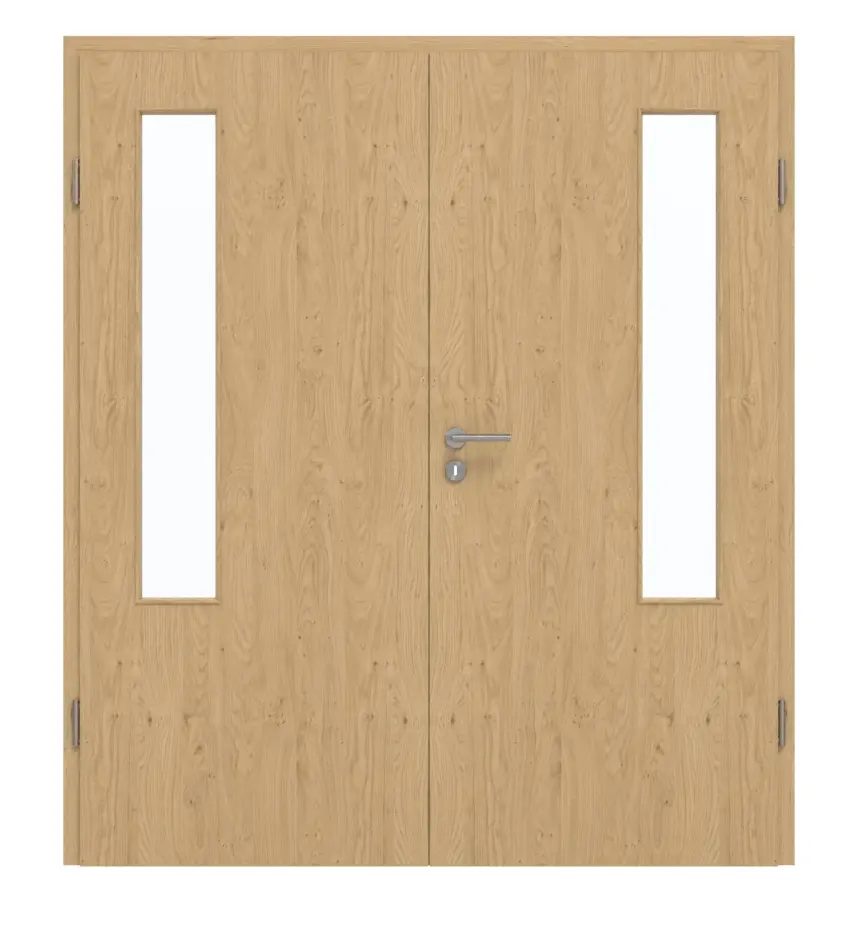 GARANT drzwi dwuskrzydłowe z ościeżnicą Authentic Asteiche GCK08 z przeszkleniem LA-5 po stronie zawiasów