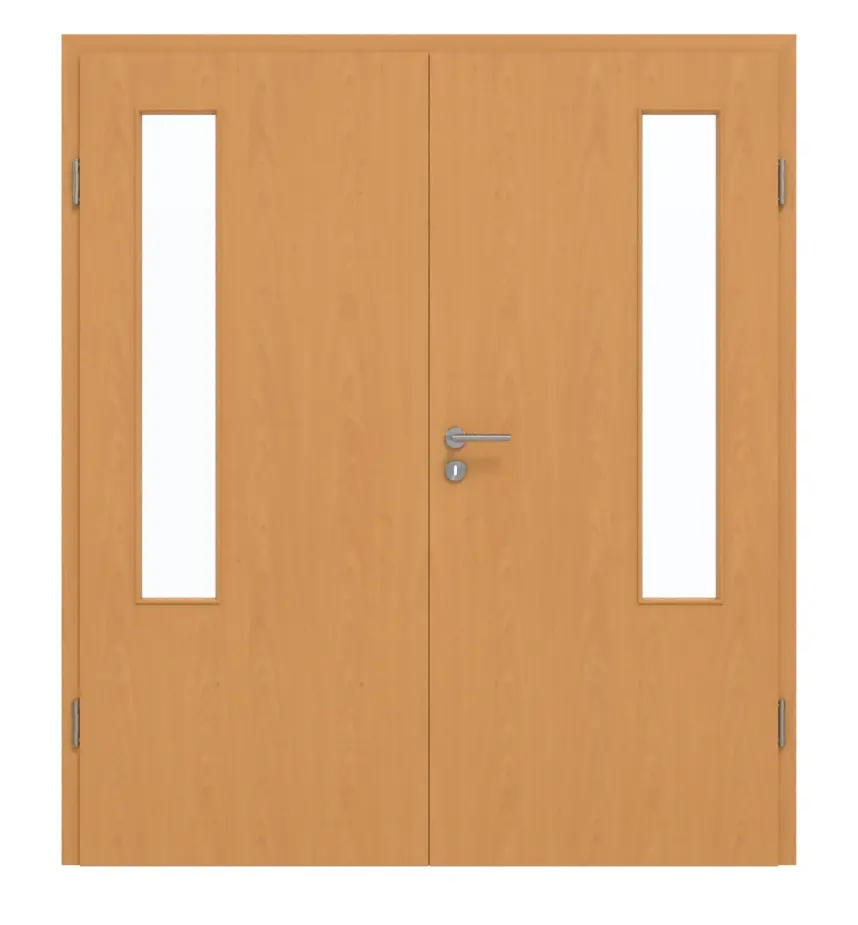 GARANT drzwi dwuskrzydłowe z ościeżnicą buk ekskluzywny CePaL z przeszkleniem LA-5 po stronie zawiasów