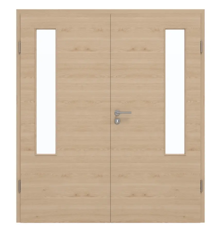 GARANT Drzwi dwuskrzydłowe z ościeżnicą,authentic agat, układ poprzeczny, GCK08, z przeszkleniem LA-5 po stronie zawiasów
