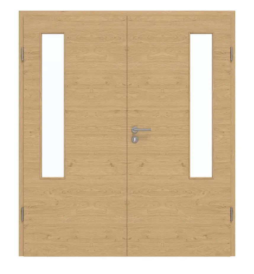 GARANT Drzwi dwuskrzydłowe z ościeżnicą, authentic dąb sękaty, układ poprzeczny, GCK08, z przeszkleniem LA-5 po stronie zawiasów