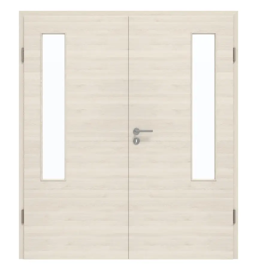 GARANT Drzwi dwuskrzydłowe z ościeżnicą Quer Authentic Perl GCK08 z przeszkleniem LA-5 po stronie zawiasów
