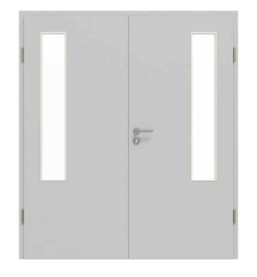 GARANT drzwi 2-skrzydłowe w zestawie z ościeżnicą D92-60 Dove Grey Resopal z przeszkleniem LA-5 po stronie zawiasów