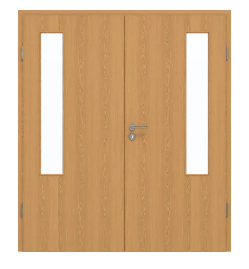 GARANT drzwi dwuskrzydłowe z ościeżnicą dąb premium CePaL z przeszkleniem LA-5 po stronie zawiasów