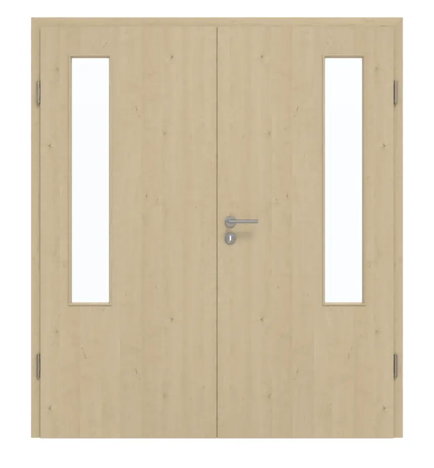 GARANT drzwi dwuskrzydłowe z ościeżnicą Natura Ahorn CePaL z przeszkleniem LA-5 po stronie zawiasów
