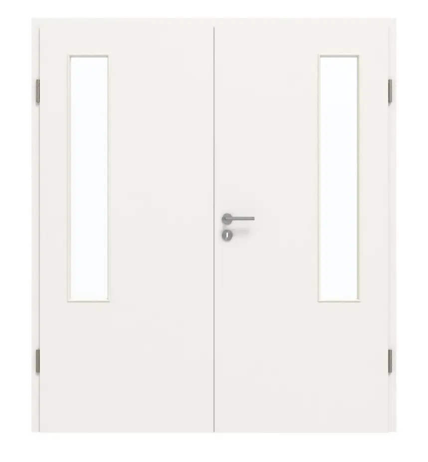 GARANT drzwi dwuskrzydłowe wraz z ościeżnicą biały lakier 9016 GHK08 z przeszkleniem LA-5 po stronie zawiasów