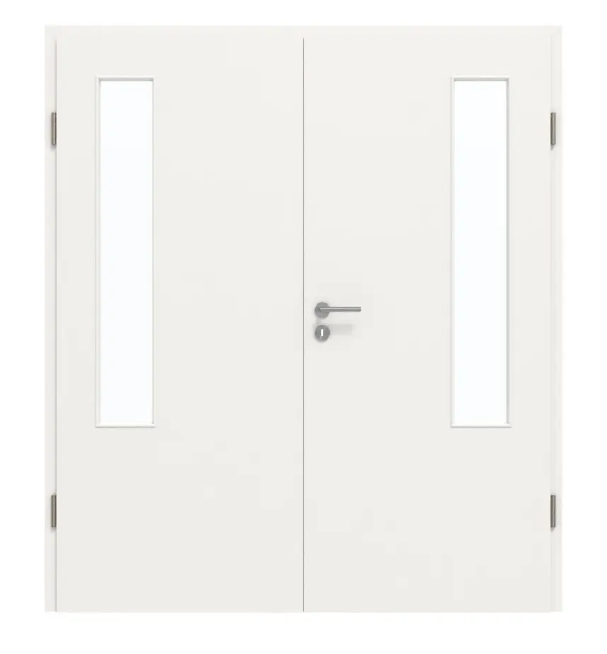 GARANT Drzwi dwuskrzydłowe wraz z ościeżnicą, biały lakier 9016, z przeszkleniem LA-5 po stronie zawiasów