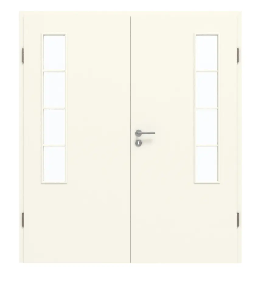 GARANT drzwi dwuskrzydłowe wraz z ościeżnicą 9417-60 Snow White CePaL z przeszkleniem LA-5 po stronie zawiasów szpros SP10