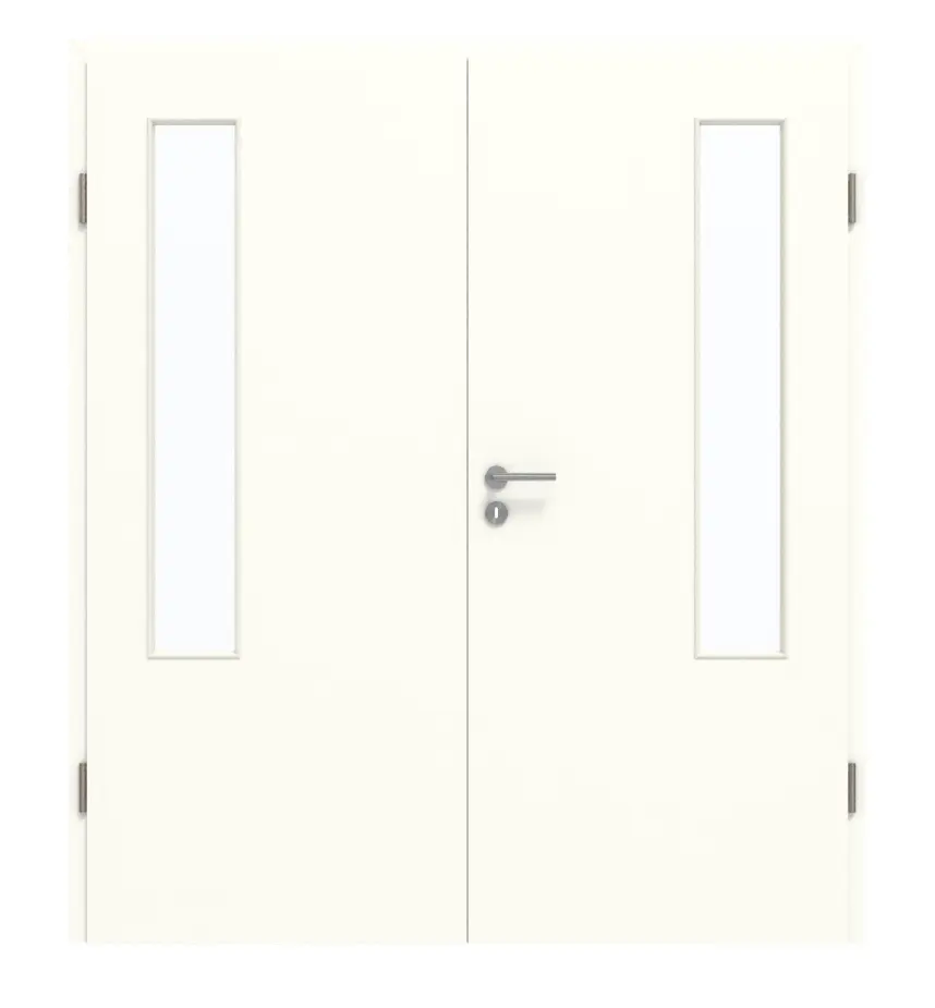 GARANT 2-skrzydłowe z ościeżnicą U11026SD biel kryształowa GHK08 z przeszkleniem LA-5 po stronie zawiasów