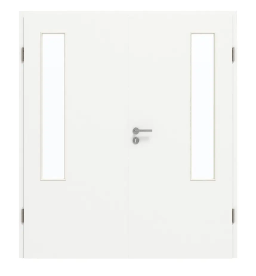 GARANT drzwi dwuskrzydłowe z ościeżnicą U11209SD szarotka GHK08 z przeszkleniem LA-5 po stronie zawiasów