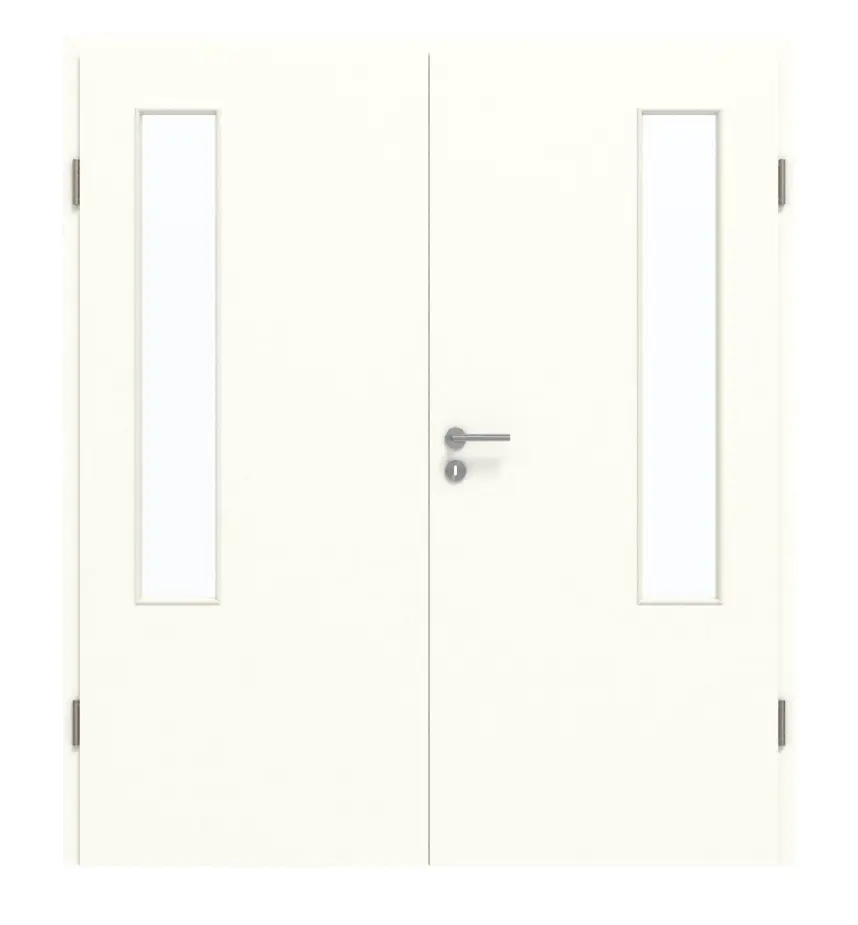 GARANT drzwi dwuskrzydłowe w tym ościeżnica W1000ST9 Premium biały GHK08 z przeszkleniem LA-5 po stronie zawiasów