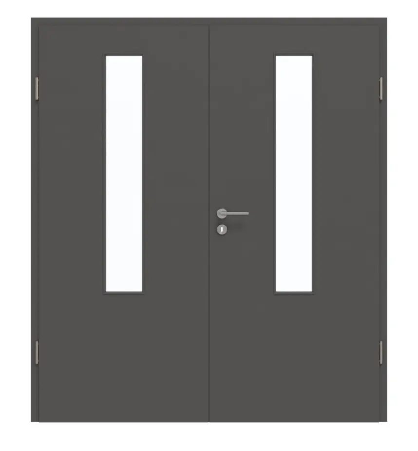GARANT drzwi dwuskrzydłowe z ościeżnicą 10622-60 Ebony CePaL z przeszkleniem LA-5 na środku