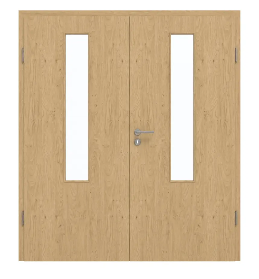 GARANT drzwi dwuskrzydłowe z ościeżnicą Authentic Asteiche CePaL z przeszkleniem LA-5 na środku