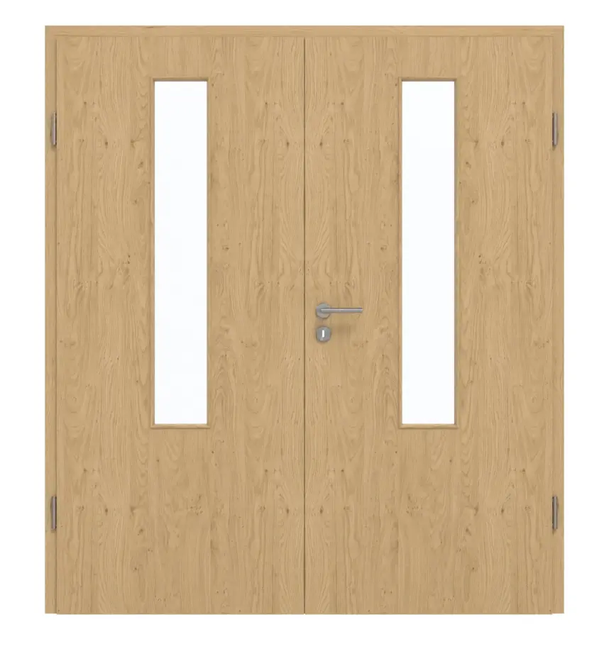 GARANT drzwi dwuskrzydłowe z ościeżnicą Authentic Asteiche GCK08 z przeszkleniem LA-5 na środku
